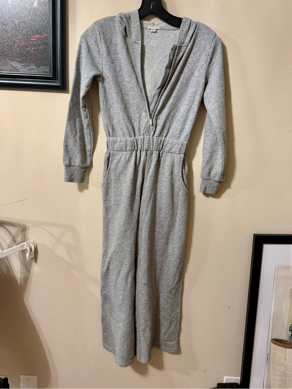 Habitual Gray Hooded One-Piece Jumpsuit